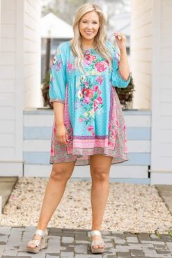 The Beauty Is On Me Dress, Mint Mix -VogueBabe Store TheBeautyIsOnMeDress MintMix 9932