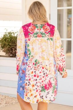 The Identical Dress, Cream-Blue -VogueBabe Store TheIdenticalDress Cream Blue 0890