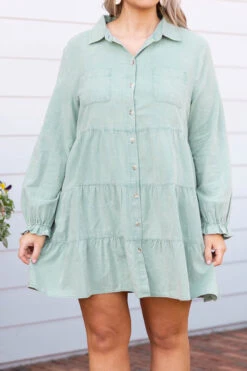 There I Was Dress, Washed Seafoam -VogueBabe Store ThereIWasDress WashedSeafoam 0251