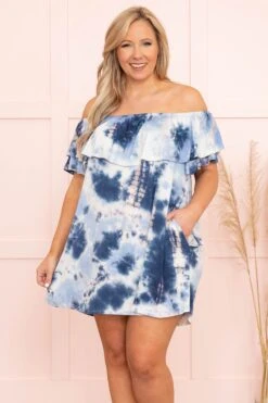 Those Springtime Blues Dress, Blue Tie-Dye