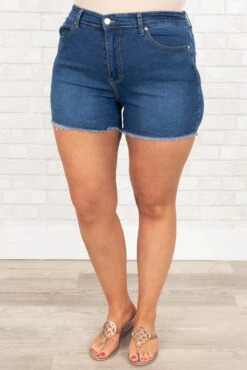 Time In The Sun Shorts, Medium Wash -VogueBabe Store TimeInTheSunShorts MediumWash