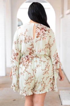 Twisted Memories Romper, Light Green -VogueBabe Store TwistedMemoriesRomper LightGreen 2174