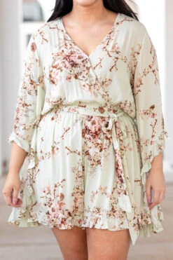 Twisted Memories Romper, Light Green -VogueBabe Store TwistedMemoriesRomper LightGreen 2175