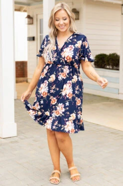 Valley Gal Dress, Navy -VogueBabe Store ValleyGalDress Navy 0255