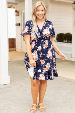 Valley Gal Dress, Navy -VogueBabe Store ValleyGalDress Navy 0256