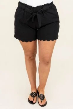Walkin' In The Sun Shorts, Black -VogueBabe Store Walkin InTheSunShorts Black 7989