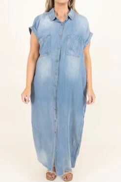 Watch Me Win Dress, Denim -VogueBabe Store WatchMeWinDress Denim Kim 1