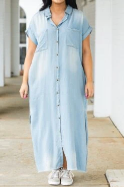 Watch Me Win Dress, Light Denim -VogueBabe Store WatchMeWinDress LightDenim 2