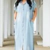 Watch Me Win Dress, Light Denim -VogueBabe Store WatchMeWinDress LightDenim 3