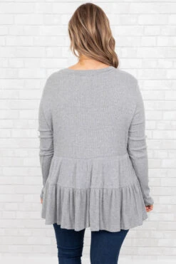 With Confidence Top, Heather Grey -VogueBabe Store WithConfidenceTop HeatherGrey 8961