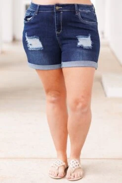 Would've, Could've, Should've Shorts, Dark Wash -VogueBabe Store Would ve Could ve Should veShorts DarkWash 2