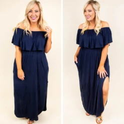 By The Boardwalk Maxi Dress, Navy -VogueBabe Store by the boardwalk maxy navt